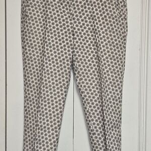 Adrianna Papell Women’s Pants Size 12 Cream Floral Hook & Zip Closure VGUC